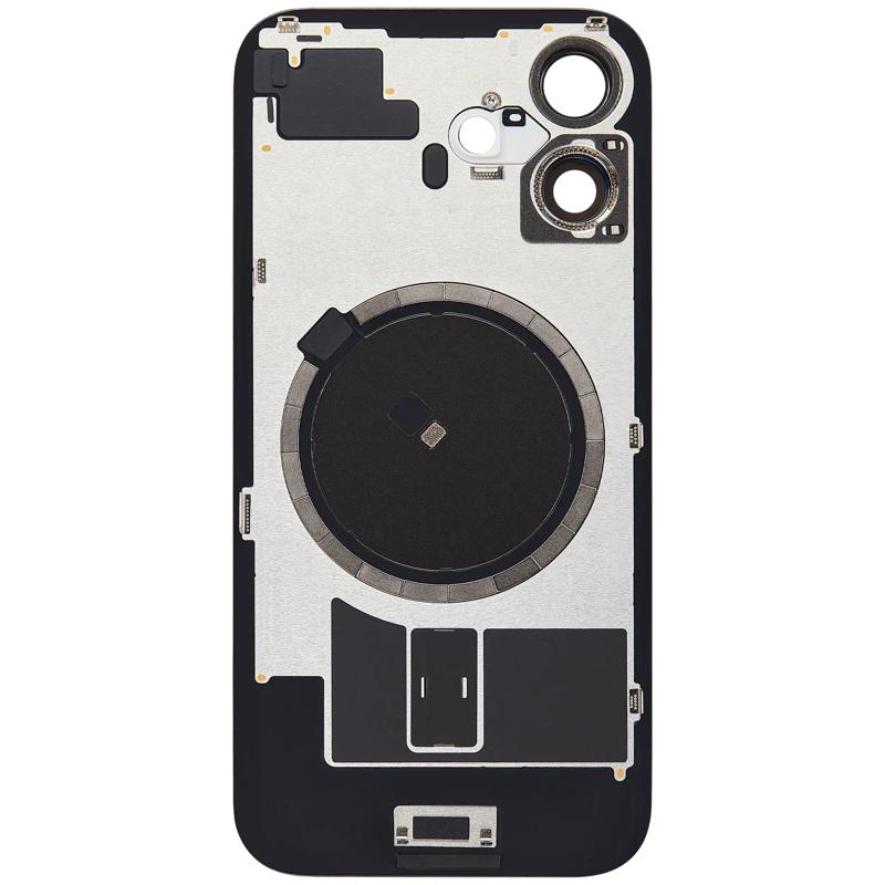 Tapa trasera con placa de acero con iman MagSafe preinstalado iPhone 16 (No Logo) (Black)