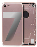 Tapa trasera aftermarket Plus Rose Gold para iPhone 7 (A1660, A1778) con small parts para reparación.