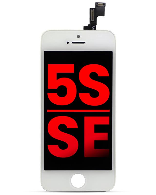 Pantalla LCD blanca para iPhone 5S / SE 2016 en Guatemala, ideal para reparaciones en talleres mayoristas.