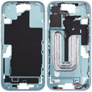 Encuentra chasis medio con botones de encendido y volumen para iPhone 16 en Guatemala, ideal para reparaciones de teléfonos celulares.