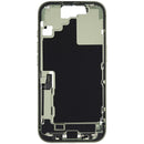 Mid-frame housing iPhone 17 (A3280, A3281) color salvia, usado, con puerto de carga y small parts.