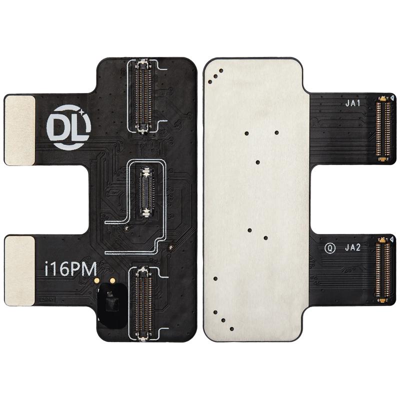 Reparación de tester Flex DL400 Pro para iPhone 16 Pro Max con placa pequeña EDP en Guatemala.