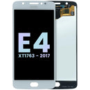 Pantalla LCD original blanca para Motorola Moto E4 (XT1763) con display y frente, ideal para reparación.