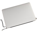 Pantalla LCD original usada de MacBook Pro 13" A1502 (2013-2014) con bisel plateado, lista para reparación.