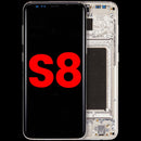 Pantalla OLED Samsung Galaxy S8 Plus Arctic Silver con marco, repuesto para reparación display G955.