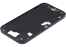 Chasis medio negro para iPhone 16 (versión US) con botones de encendido y volumen, repuesto Aftermarket Plus.