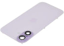 Tapa trasera iPhone 17 lavanda usada con MagSafe, NFC y flex de linterna, para reparación.