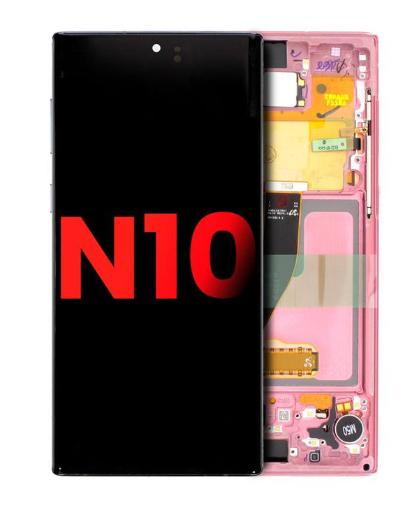 Reparación de pantalla con marco Samsung Galaxy Note 10 OLED (Aura Pink) en Guatemala, especialistas en Pantallas Samsung.