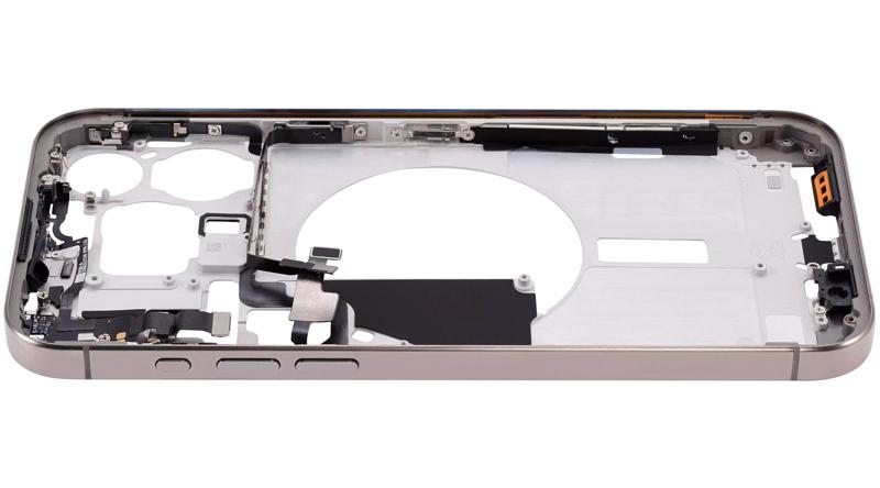 Reparación del marco medio para iPhone 15 Pro Max en Guatemala con garantía y disponibilidad en preorden.