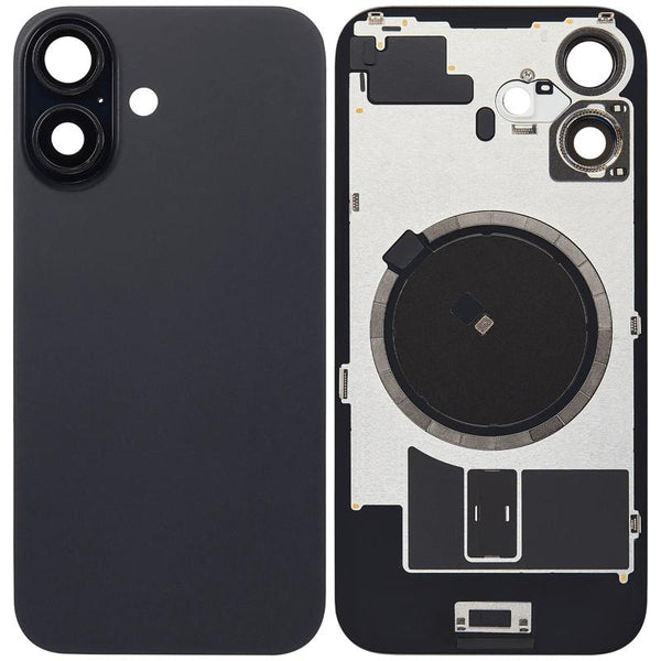 Tapa trasera con placa de acero con iman MagSafe preinstalado iPhone 16 (No Logo) (Black)