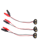Pack de 3 cables de batería 9V con pinzas cocodrilo para reparación de iPhone 16 Series.
