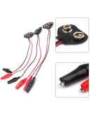 Pack de 3 cables de batería 9V con pinzas cocodrilo para reparación de iPhone 16 Series.