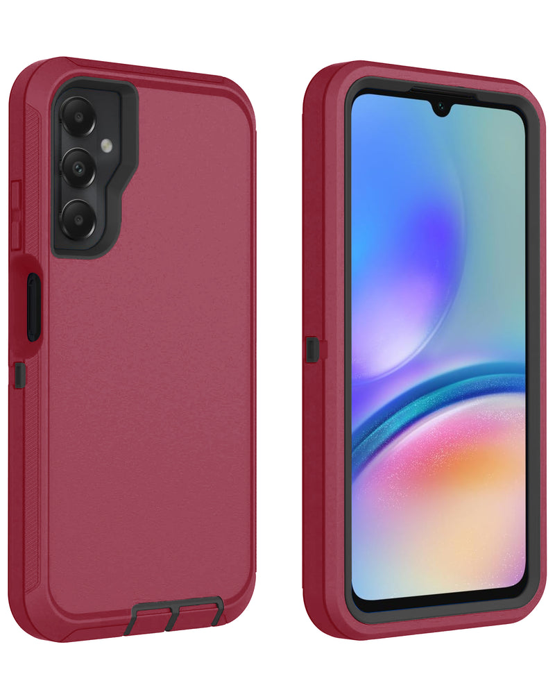 Funda heavy duty Galaxy A05S (MAROON & BLACK)