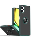 Encuentra la mejor funda trasera para Galaxy A06 en Guatemala con borde de colores y I-ring holder en verde oscuro.