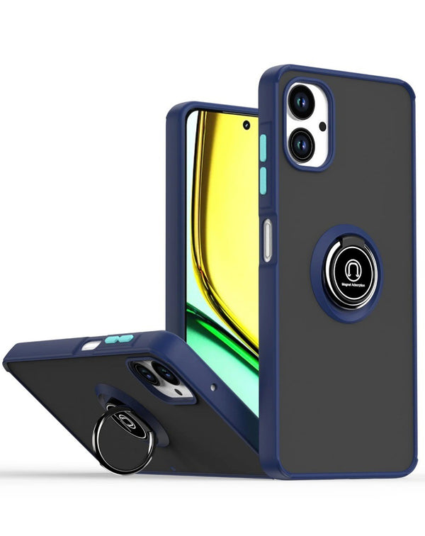 Funda Samsung Galaxy A06 en Guatemala: Protégetu dispositivo con esta Funda Hard PC trasera con borde colorido y I-ring Holder en color NAVY BLUE.