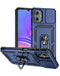 Encuentra la mejor funda hybrid para tu Samsung Galaxy A07 en Guatemala con aro metal y protector de cámara en color azul marino.