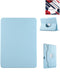 Encuentra la funda inteligente folio flip con soporte giratorio 361 grados en color azul claro para iPad en Guatemala.