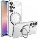 Funda Samsung Galaxy A13 transparente magnética con soporte anillo Magsafe en Guatemala, ideal para proteger tu dispositivo con estilo.