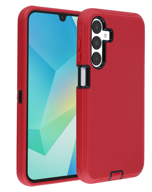 Protege tu Samsung Galaxy A16 5G con una funda heavy duty color rojo y negro en Guatemala.