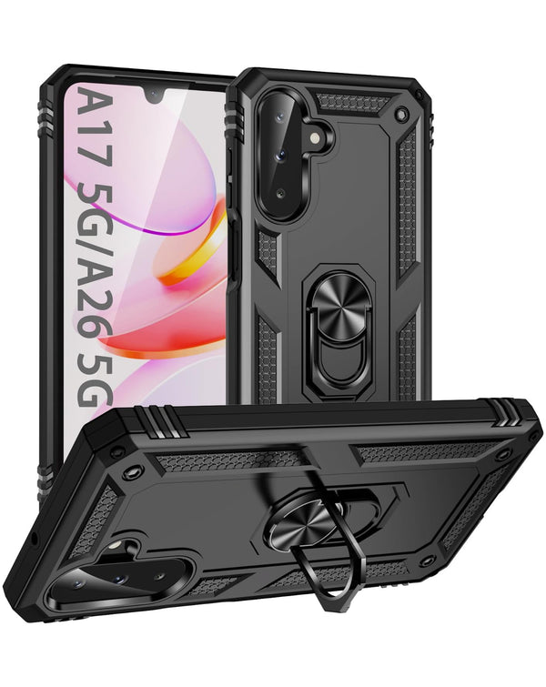 Compra la mejor funda dual layers híbrida con anillo metálico y protector de cámara para tu Samsung Galaxy A17 en Guatemala.
