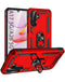 Protege tu Samsung Galaxy A17 con esta funda híbrida roja con aro de metal y protector de cámara en Guatemala.