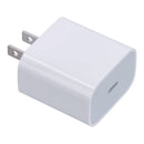 Cargador USB-C de pared 20W, blanco, para carga rápida de dispositivos móviles.