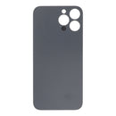 Tapa trasera OEM negra para iPhone 13 Pro Max 6.7" con adhesivo, agujero grande y sin logo Apple.