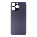 Tapa trasera morada para iPhone 14 Pro Max, con orificio grande para cámara y adhesivo, sin logo, calidad OEM.
