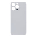 Tapa trasera blanca sin logo para iPhone 14 Pro Max con orificio grande y adhesivo OEM.