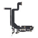 Flex de puerto de carga negro HQ para iPhone 14 Pro Max (modelos A2893-A2896), repuesto original Apple.