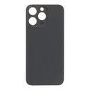 Tapa trasera de titanio negro para iPhone 15 Pro Max, con orificio pequeño, sin logo y adhesivo OEM.