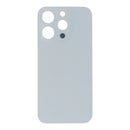 Tapa trasera OEM de titanio blanco para iPhone 15 Pro, orificio pequeño, sin logo, con adhesivo.