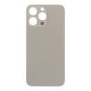 Tapa trasera OEM de titanio natural para iPhone 15 Pro Max con adhesivo, sin logo y orificio pequeño.