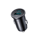 Cargador de carro mini JOYROOM JR-CCN16 negro de 15W con puertos USB y Type-C, ideal para accesorios móviles.