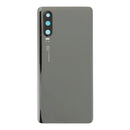 Tapa trasera negra OEM para Huawei P30, con adhesivo, lente de cámara trasera y bisel. Repuesto para batería.