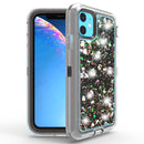 Protege tu iPhone 11 Pro Max con una funda glitter liquid bumper de color negro en Guatemala.