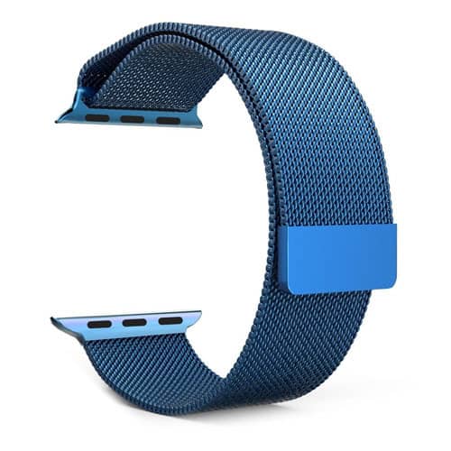 Encuentra la mejor banda milanesa de acero inoxidable para tu iWatch en Guatemala con el diseño azul exclusivo de SlowBack.