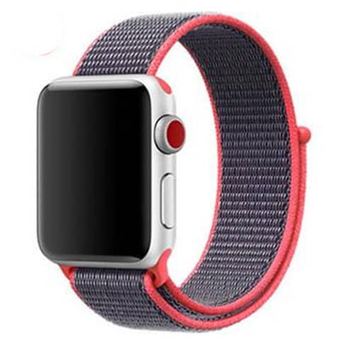 Encuentra la mejor banda de nylon para iWatch en Guatemala en color rojo eléctrico de 38/40/41mm en SlowBack, distribuidor mayorista.