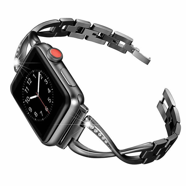 Correa de metal con cristales bling para iWatch en Guatemala, encuentra la mejor calidad en accesorios para tu reloj en tiendas de accesorios iWatch o mayoristas en reparaciones de dispositivos en Guatemala.