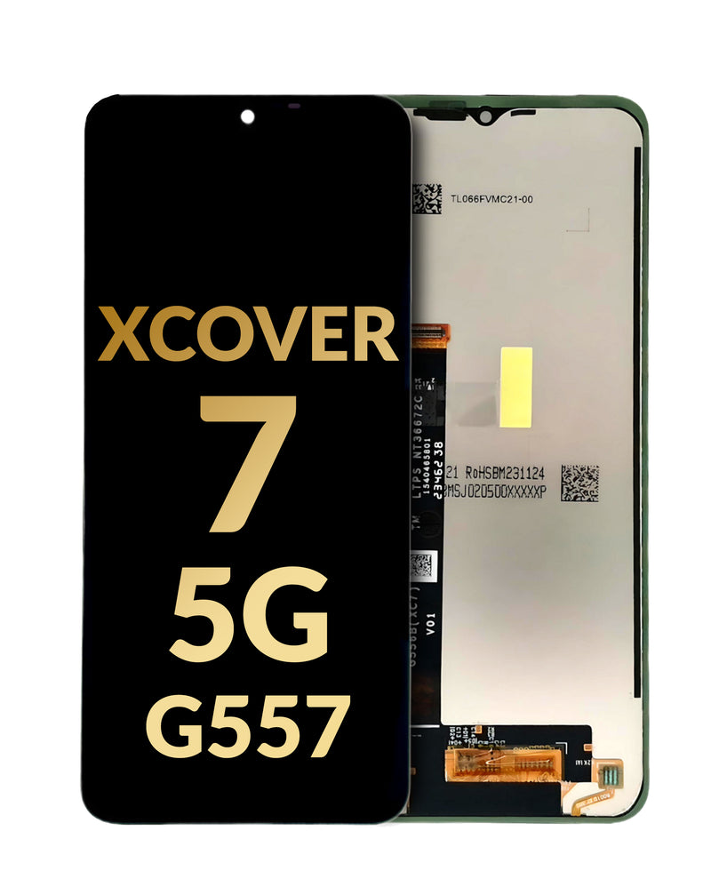 Pantalla original OLED sin marco para Galaxy X Cover 7 5G en Guatemala, disponible en tiendas de reparación de celulares y mayoristas.