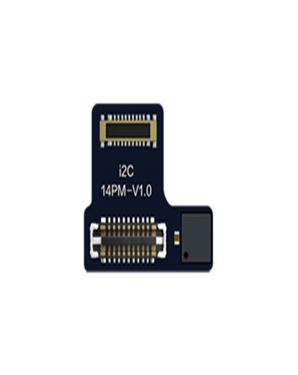 Reparación sin soldadura de cable flex de cámara trasera i2C para iPhone 14 Pro Max en Guatemala.