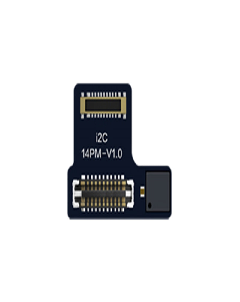 Reparación sin soldadura de cable flex de cámara trasera i2C para iPhone 14 Pro Max en Guatemala.