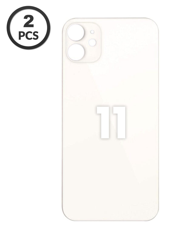 Tapa trasera con orificio mayor para cámara en color blanco para iPhone 11 disponible en Guatemala.