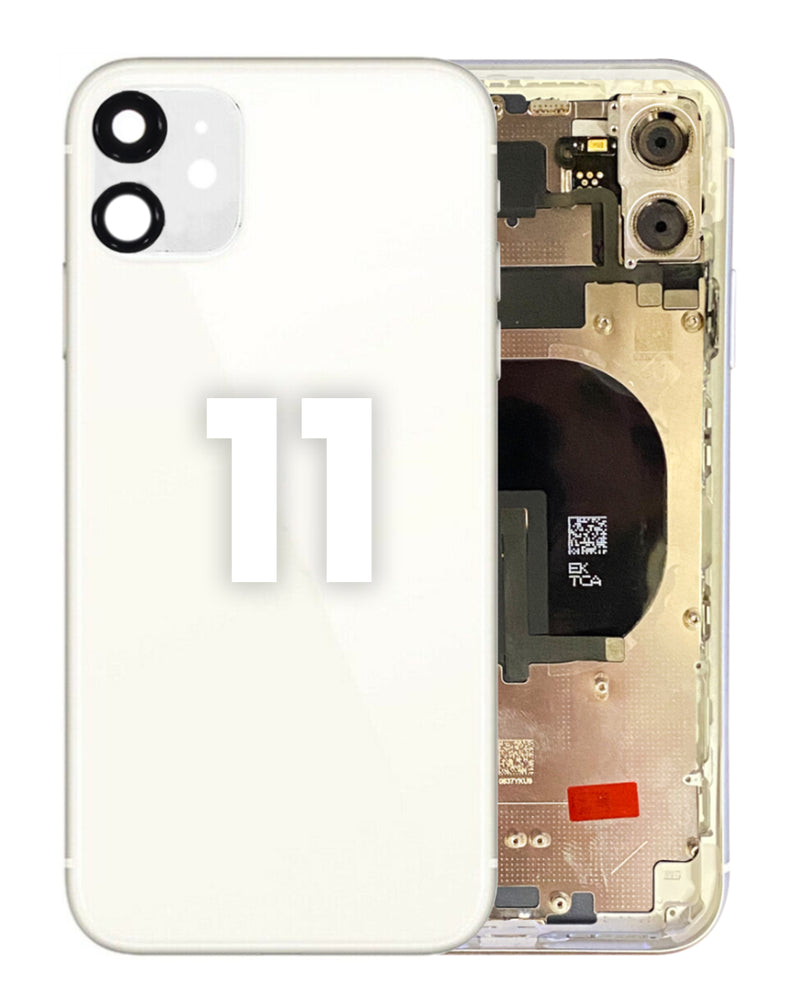 Encuentra tapa trasera con componentes preinstalados para iPhone 11 en Guatemala en tiendas de reparación de celulares.