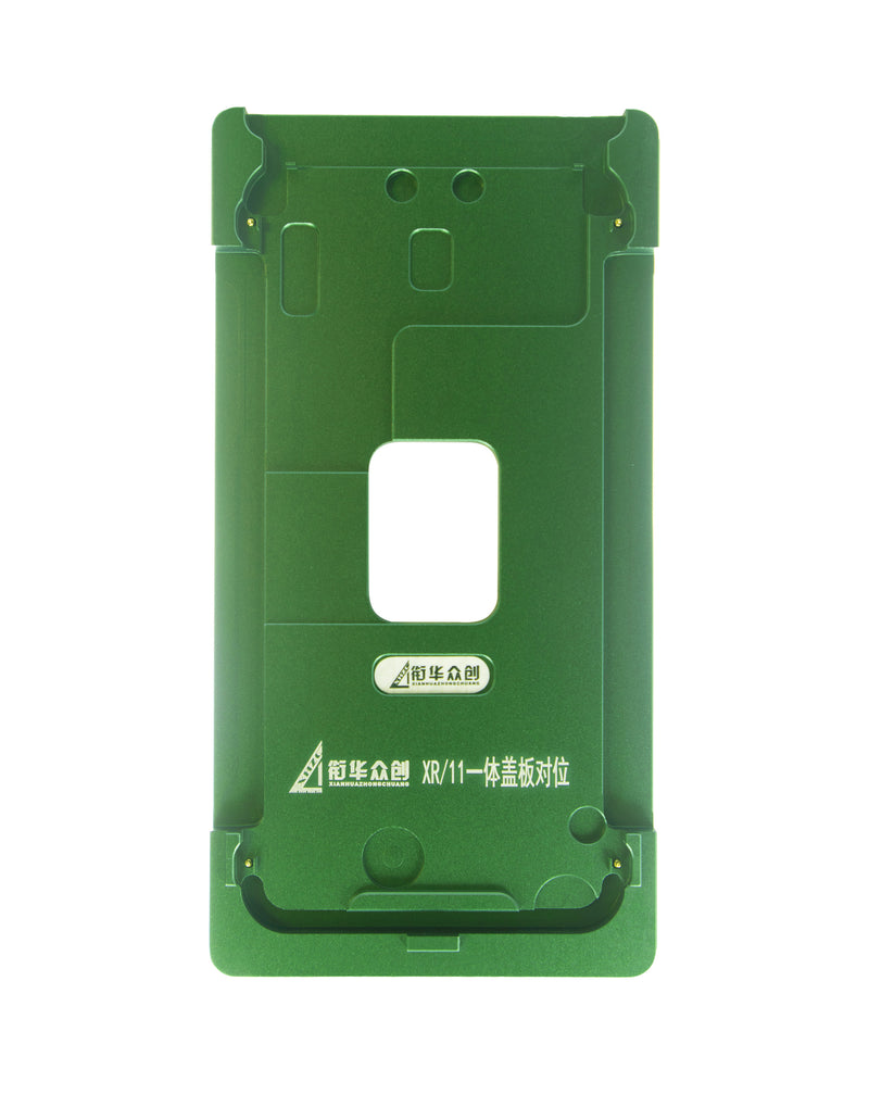 Encuentra el mejor molde de metal para alineación de iPhone XR y iPhone 11 en Guatemala, ideal para reparaciones en talleres especializados.