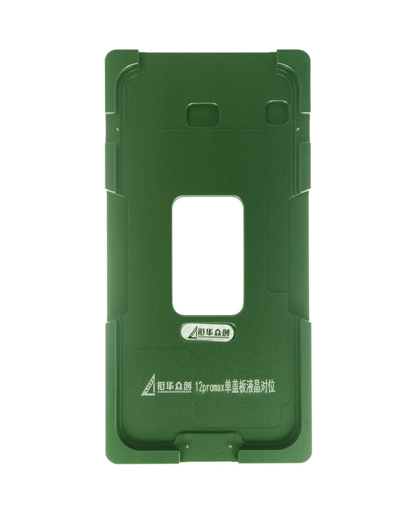 Encuentra el mejor molde de alineación de metal para reparaciones de iPhone 12 Pro Max en Guatemala.