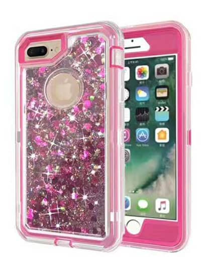 Encuentra la mejor funda protectora glitter liquid HOT PINK para iPhone 6/6S/7/8 en Guatemala.