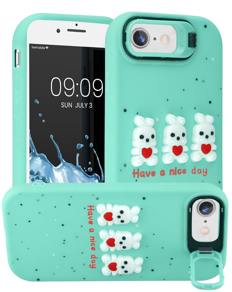 Encuentra la mejor funda de goma a prueba de golpes con diseño de muñeca 3D para iPhone 7/8 en Guatemala, disponible en SlowBack.