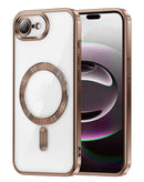 Funda transparente con carga inalámbrica color GOLD para iPhone 7, disponible en Guatemala.