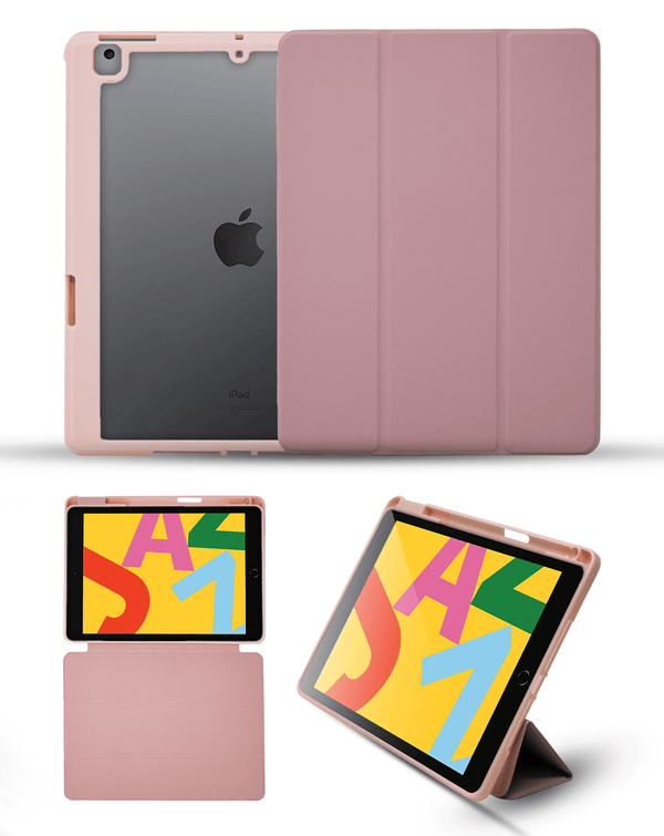 Funda inteligente magnética para iPad 10.2 en color rosa en Guatemala, encuentra la mejor protección en accesorios para iPad en talleres especializados.